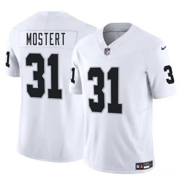 Men & Women & Youth Las Vegas Raiders #31 Raheem Mostert White 2025 F.U.S.E. Vapor Stitched Jersey->las vegas raiders->NFL Jersey